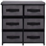 Armoire de rangement à 6 tiroirs 55x29x55 cm Gris Acier – Image 2