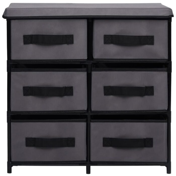 Armoire de rangement à 6 tiroirs 55x29x55 cm Gris Acier – Image 2