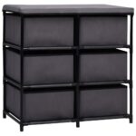 Armoire de rangement à 6 tiroirs 55x29x55 cm Gris Acier – Image 4