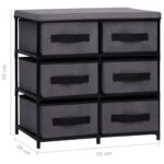 Armoire de rangement à 6 tiroirs 55x29x55 cm Gris Acier – Image 9