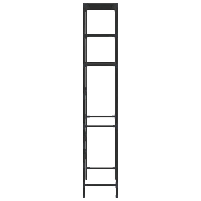 Support de rangement de toilette à 3 niveaux Noir 53x28x169 cm – Image 2