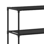 Support de rangement de toilette à 3 niveaux Noir 53x28x169 cm – Image 4