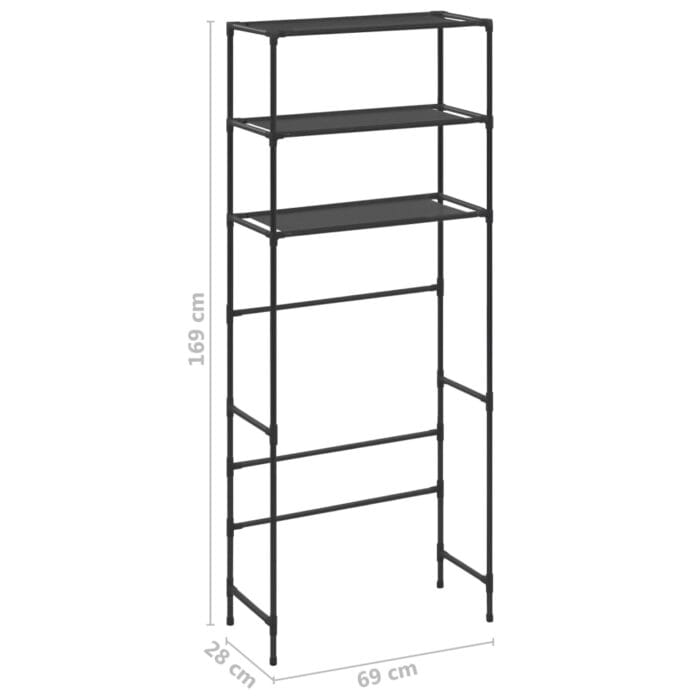 Support de rangement au-dessus lave-linge 3 niveaux 69x28x169cm – Image 6