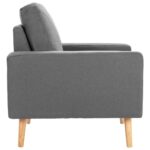 Fauteuil gris foncé tissu – Image 2
