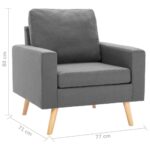 Fauteuil gris foncé tissu – Image 5