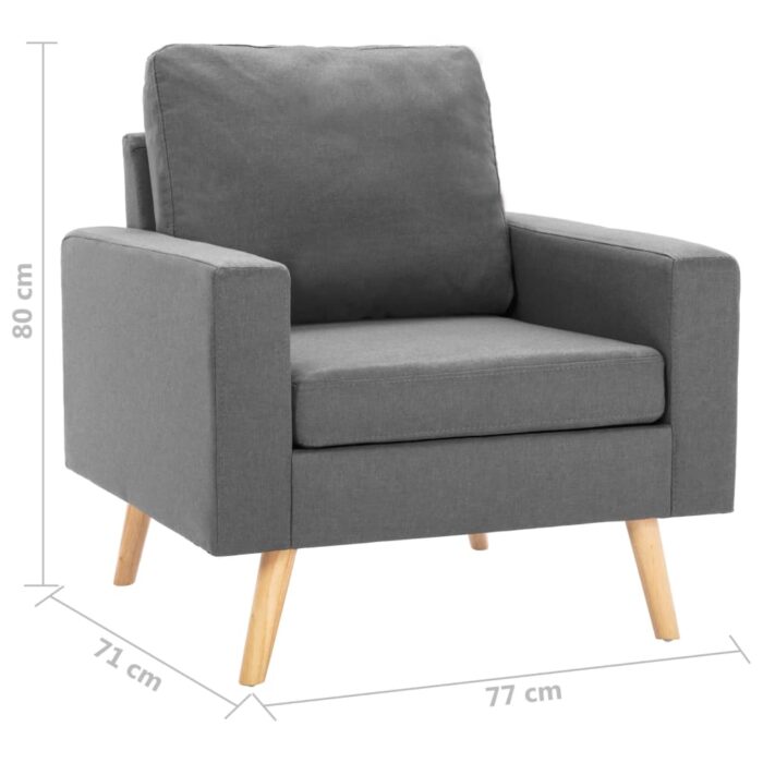 Fauteuil gris foncé tissu – Image 5