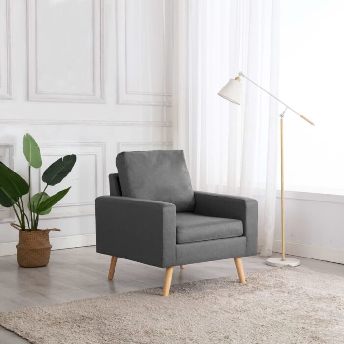 Fauteuil gris foncé tissu – Image 1