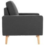 Fauteuil gris foncé tissu – Image 2
