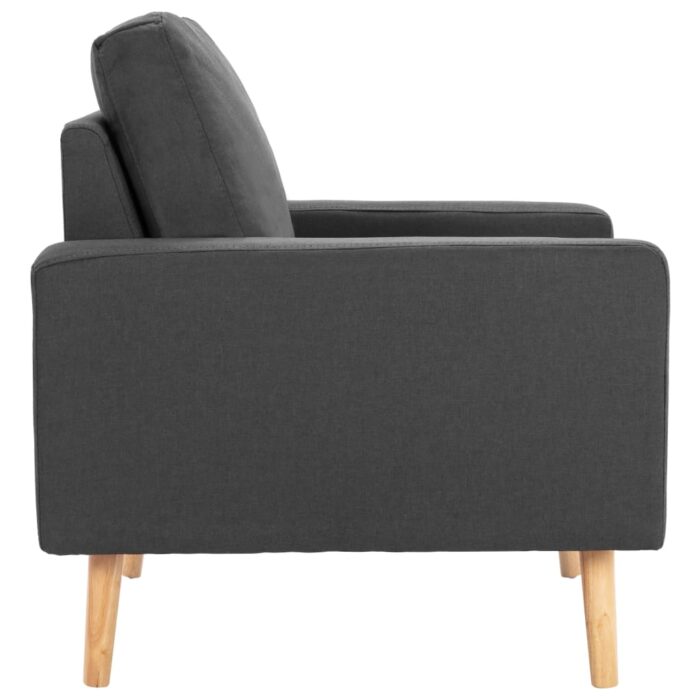 Fauteuil gris foncé tissu – Image 2