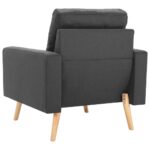 Fauteuil gris foncé tissu – Image 3