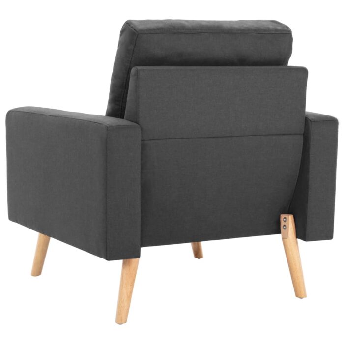 Fauteuil gris foncé tissu – Image 3