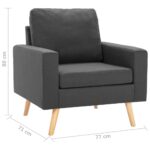 Fauteuil gris foncé tissu – Image 5