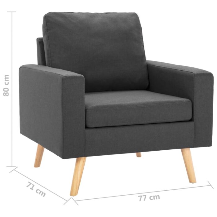 Fauteuil gris foncé tissu – Image 5