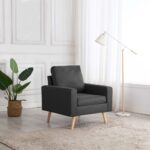 Fauteuil gris foncé tissu