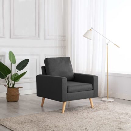 Fauteuil gris foncé tissu
