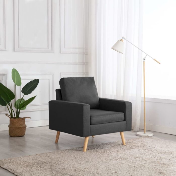 Fauteuil gris foncé tissu – Image 1