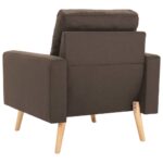 Fauteuil marron tissu – Image 3