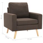 Fauteuil marron tissu – Image 5