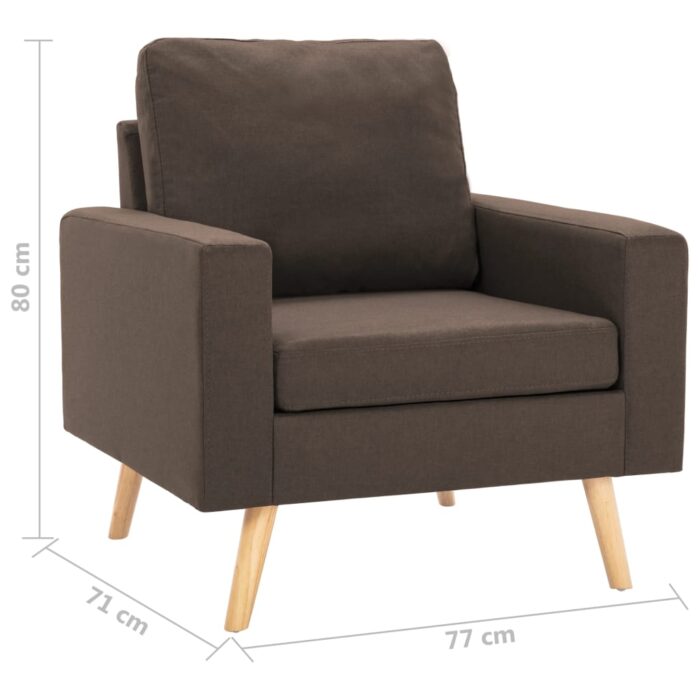 Fauteuil marron tissu – Image 5