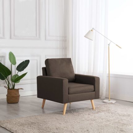 Fauteuil marron tissu