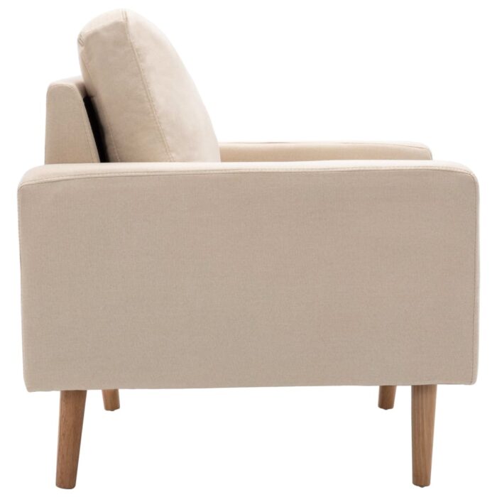 Fauteuil Crème Tissu – Image 2