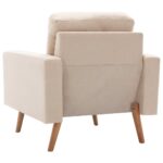 Fauteuil Crème Tissu – Image 3