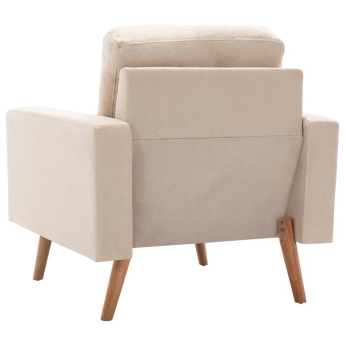 Fauteuil Crème Tissu – Image 3