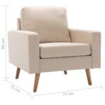 Fauteuil Crème Tissu – Image 5