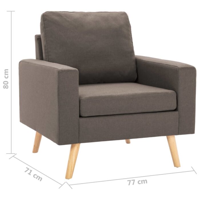 Fauteuil Taupe Tissu – Image 5