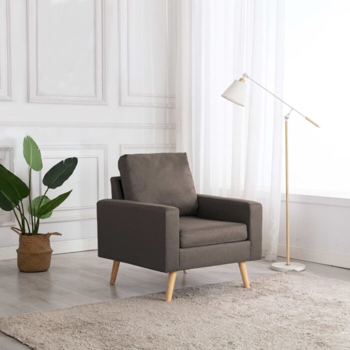Fauteuil Taupe Tissu – Image 1