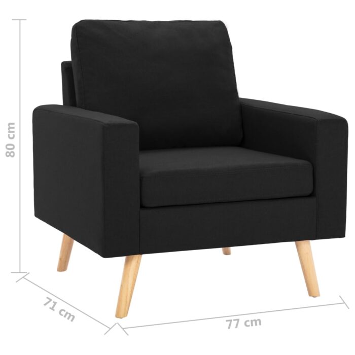 Fauteuil Noir Tissu – Image 5