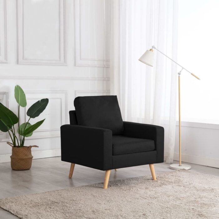 Fauteuil Noir Tissu – Image 1