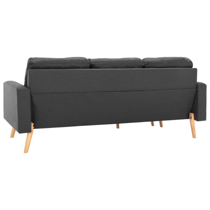 Canapé à 3 places avec repose-pied Gris foncé Tissu – Image 3