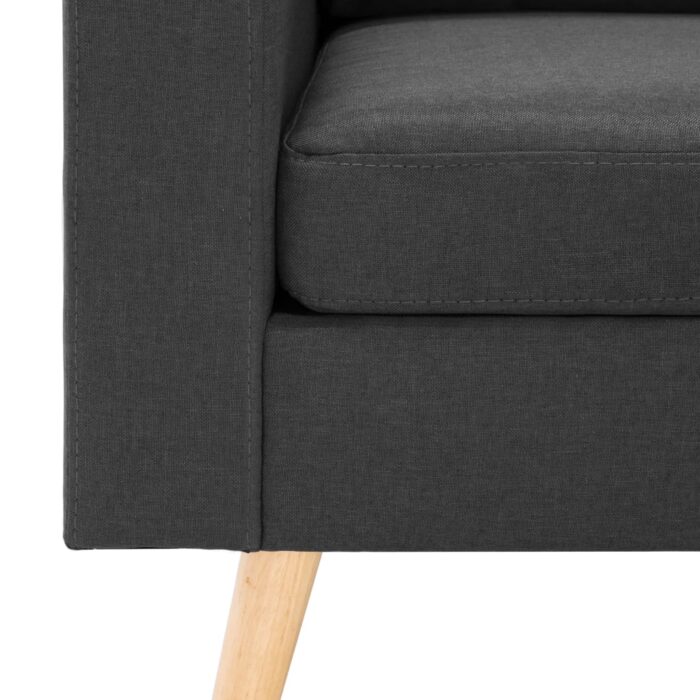 Canapé à 3 places avec repose-pied Gris foncé Tissu – Image 4
