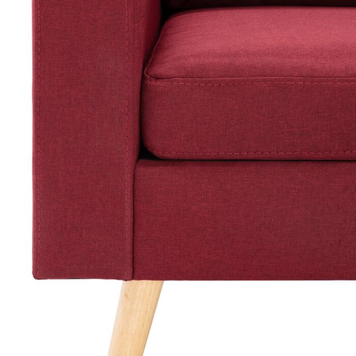 Canapé à 3 places avec repose-pied Rouge bordeaux Tissu – Image 3