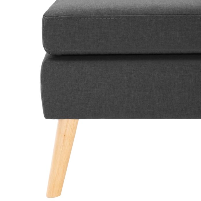 Repose-pied Gris foncé Tissu – Image 3