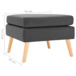 Repose-pied Gris foncé Tissu – Image 4