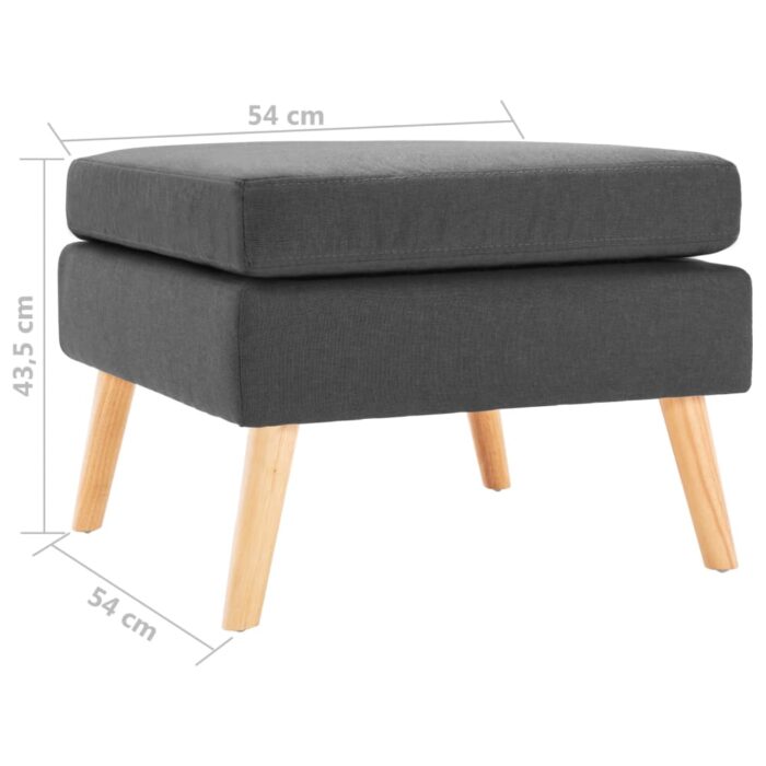 Repose-pied Gris foncé Tissu – Image 4