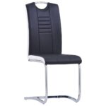Ensemble de salle à manger 7 pcs Similicuir Noir – Image 5