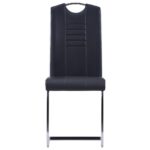 Ensemble de salle à manger 7 pcs Similicuir Noir – Image 6
