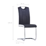 Ensemble de salle à manger 7 pcs Similicuir Noir – Image 9