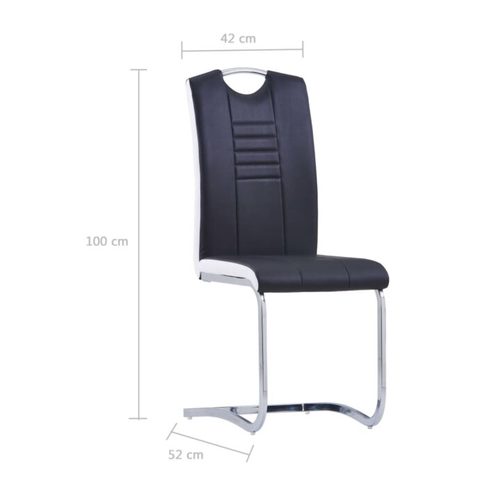 Ensemble de salle à manger 9 pcs Similicuir Noir – Image 9
