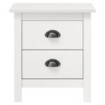 Tables de chevet Hill 2 pcs Blanc 46x35x49,5 cm Bois pin solide – Image 3
