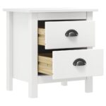 Tables de chevet Hill 2 pcs Blanc 46x35x49,5 cm Bois pin solide – Image 4