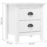 Tables de chevet Hill 2 pcs Blanc 46x35x49,5 cm Bois pin solide – Image 7
