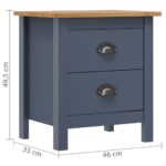 Tables de chevet Hill 2 pcs Gris 46x35x49,5 cm Bois de pin – Image 4
