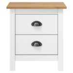 Tables de chevet Hill 2 pcs Blanc 46x35x49,5 cm Bois pin solide – Image 3