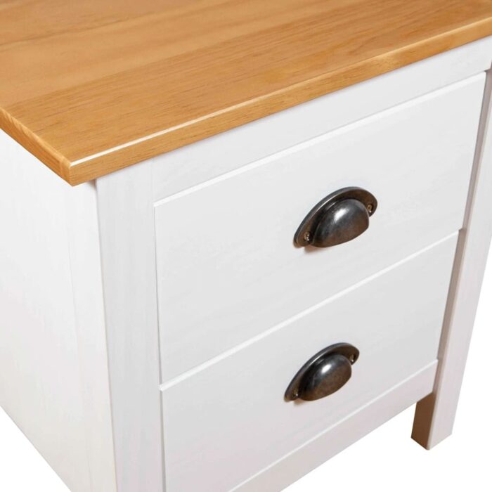 Tables de chevet Hill 2 pcs Blanc 46x35x49,5 cm Bois pin solide – Image 6