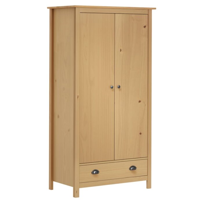 Garde-robe à 2 portes Hill 89x50x170 cm Bois de pin solide – Image 1