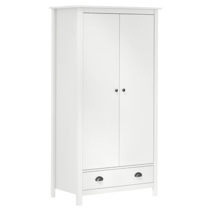 VXL8719883910147_a_en_hd_1.jpg Garde-robe à 2 portes Hill Blanc 89x50x170cm Bois de pin solide – Image 1